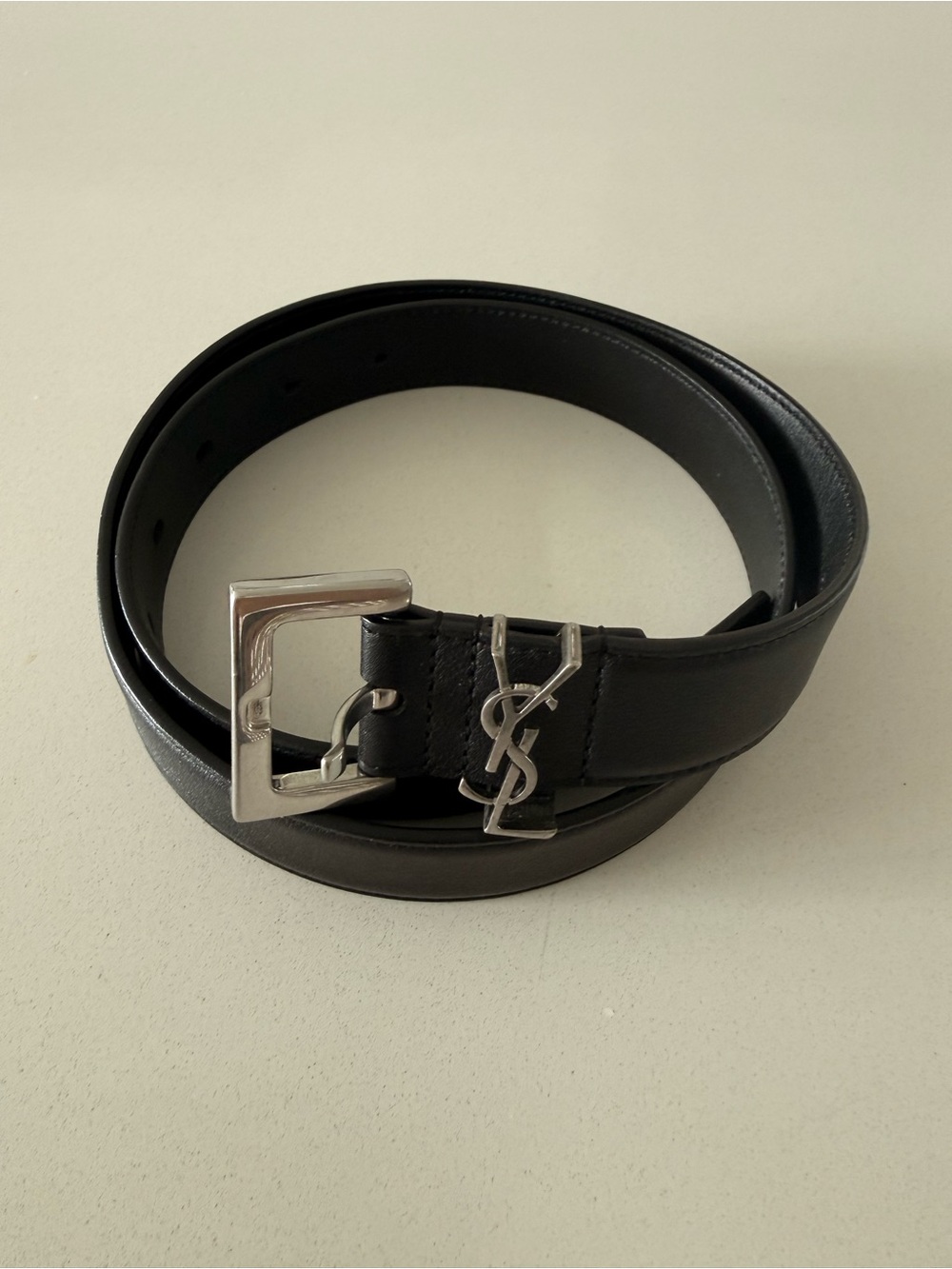 Saint Laurent Cassandre Belt Black
